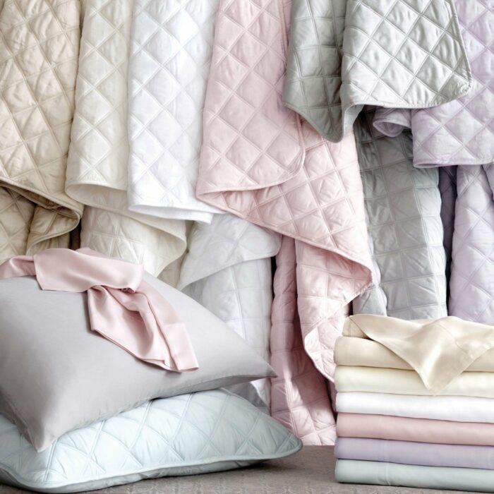 Quilted Silken Solid Grey Coverlet - Image 2